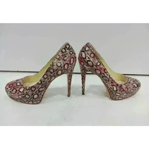 Brian Atwood Women's Multicolor Snakeskin Print Stiletto Pumps Size 7.5 - Picture 4 of 6